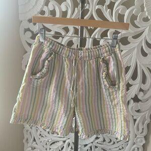 Pink and Green Cargo Shorts with Relaxed Fit